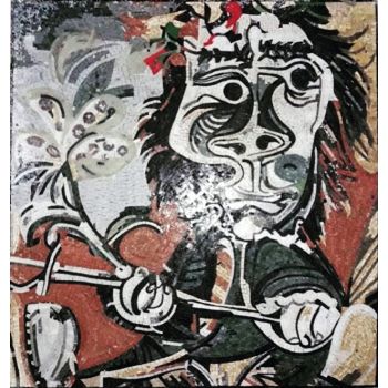 Swords And Flowers Marble Mosaic