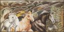 Galloping Horses Mosaic Artwork