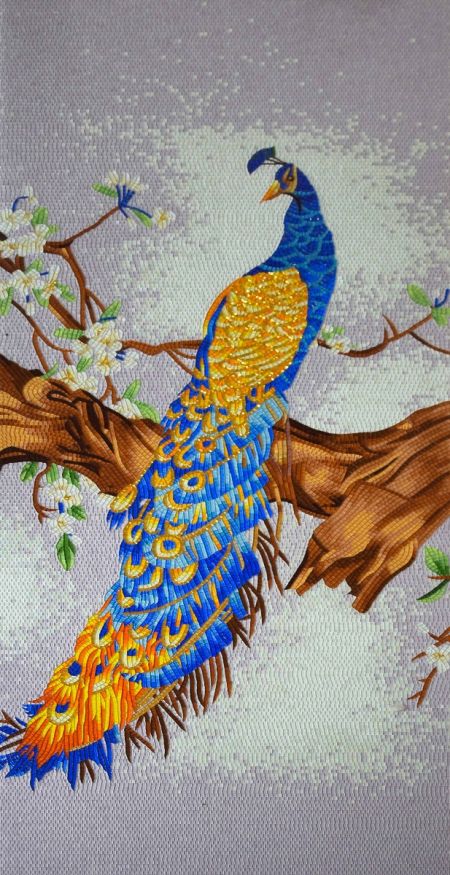 Sapphires And Gold Handmade Mosaic Design