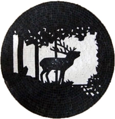 Stag Spotting Mosaic Medallion