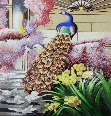 Proud Peacock, Low-Laying Doves