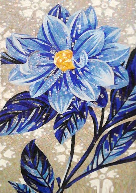 The Blue Dahlia Mosaic Artwork