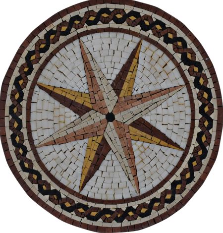 Points of The Compass Medallion Mosaic Art