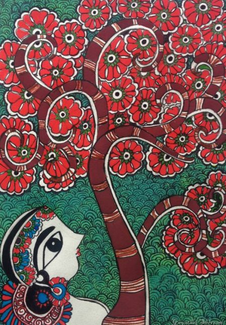 Tree of Life Madhubani Artwork